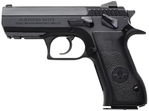 IWI US J941FS910ORP Jericho 941 MidSize Frame 9mm Luger 101 3.80 Inch Black Chrome Lined Steel Barrel, Black Serrated Steel Slide  Frame w/Beavertail  Picatinny Rail, Black Textured Grips | 818004024706