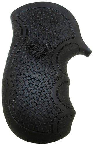 Pachmayr 02482 Diamond Pro Grip Diamond Checkering Black Rubber with Finger Grooves for Ruger LCR