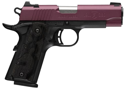 Browning 051995492 1911-380 Black Label Compact Frame 380 ACP 8+1 3.63