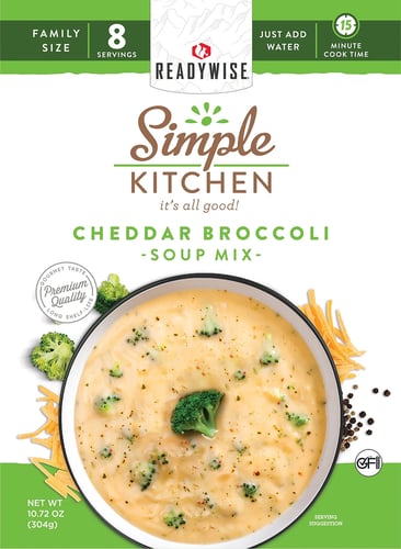 ReadyWise RWSK05060 Simple Kitchen Cheddar Broccoli Soup 8 Servings Per Pouch, 6 Per Case