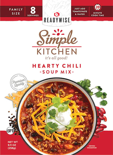 ReadyWise RWSK05064 Simple Kitchen Hearty Chili 8 Servings Per Pouch, 6 Per Case