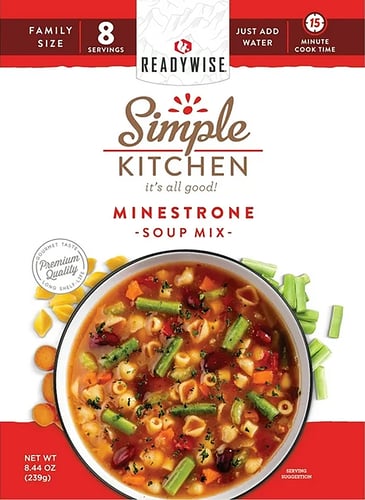 ReadyWise RWSK05065 Simple Kitchen Minestrone Soup 8 Servings Per Pouch, 6 Per Case
