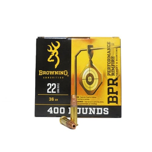 Browning Ammo B194122401   22 LR 36 gr Plated Hollow Point 400 Per Box/ 4 Case