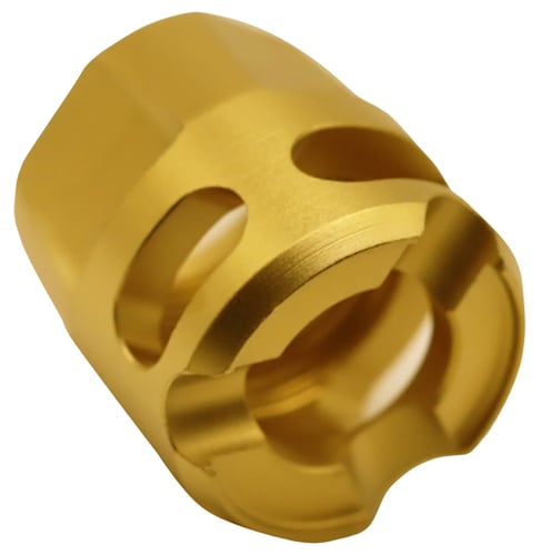 True Precision Inc TPYMICROG Micro Compensator Y-Type Gold 416R Stainless Steel 1/2x28 Threads 9mm