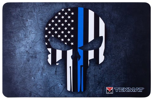 TekMat TEKR17PUNISHERBL Punisher Blue Line Cleaning Mat 17