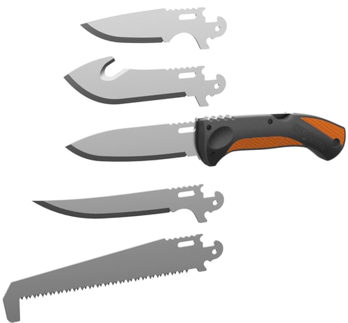 Cold Steel CSCCFLDKIT Click-N-Cut Field Kit Includes Caper Blade, Skinning Blade w/Gut Hook, General Purpose Blade, Boning blade, Bone Saw, Handle & Case