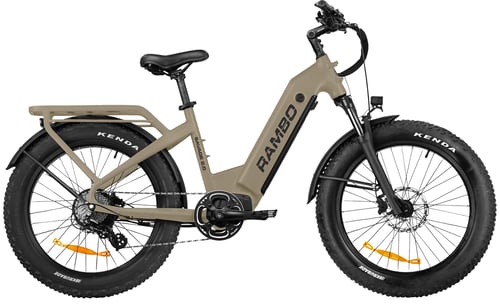 Rambo Bikes SAV20FDE The Savage 2.0 Step Thru FDE Shimano High Performance 8 Speed 750W-1000W Rambo Hub Motor Up to 30MPH Speed