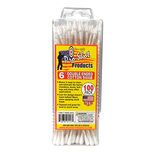 PRO-SHOT DBL END COTTON SWAB 100PK