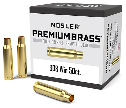 Nosler 10225 Premium Brass Unprimed Cases 308 Win Rifle Brass/ 50 Per Box