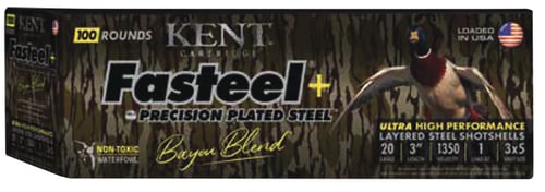 Kent Cartridge CC203FSP283X5 Fasteel  Precision Steel Sports South Exclusive Bayou Blend 20Gauge 3 Inch 1oz 3x5Shot 100Per Box/2 Case Case Only | 656308007137
