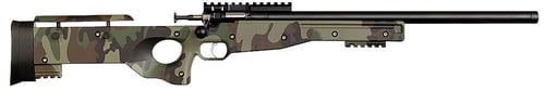 Crickett KSA2150M81 Precision  Full Size 22 LR Single Shot 16.10 Inch Blued Threaded Bull Barrel, Blued Crickettinny Rail Steel Receiver, M81 Woodland Camo Synthetic Adj LOP Stock | 611613421504