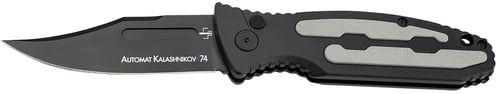 Boker 01KALS136  Kalashnikov 3.35 Inch Clip Point Plain Black D2 Steel Blade Black/Gray Aluminum Handle | 788857760086