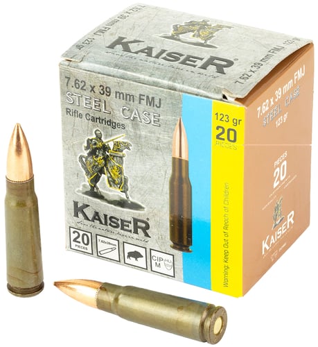 KAISER 7.62X39 123GR FMJ BOXER PRIMER NON CORROSIVE AM8313 | 8698779971403