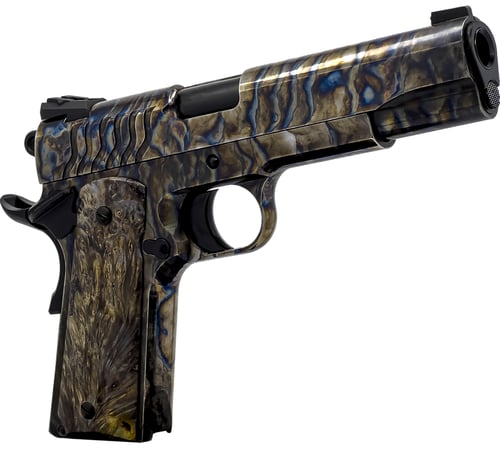 Dickinson LLC DCKSN45FS 1911 Premium Fireball 45 ACP 91 5 Inch Black Steel Barrel, Fireball Serrated Aluminum Slide, Fireball Steel Frame, Wood Grip | 646809582530