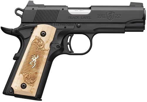 Browning 051068490 1911-22 Black Label Medallion Compact Frame 22 LR 10+1 3.63