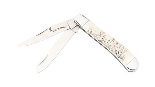 BROWNING KNIFE WHITETAIL TRAPPER 3 Inch NATURAL BONE SCALE | 023614783176