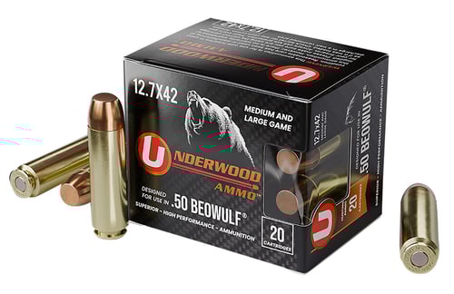 Underwood Ammo 557   50Beowulf 350gr Full Metal Jacket 20 Per Box/10 Case | .50 BEOWULF | 816874023614