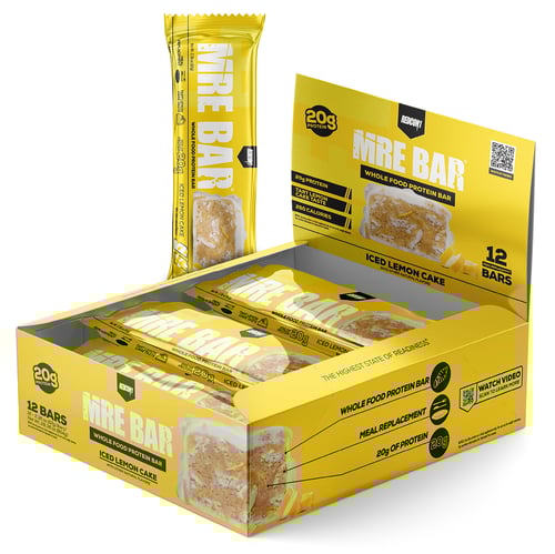 Redcon1 RC1MREBILC12 MRE Protein Bar Iced Lemon Cake 12 Pack | 810044578614