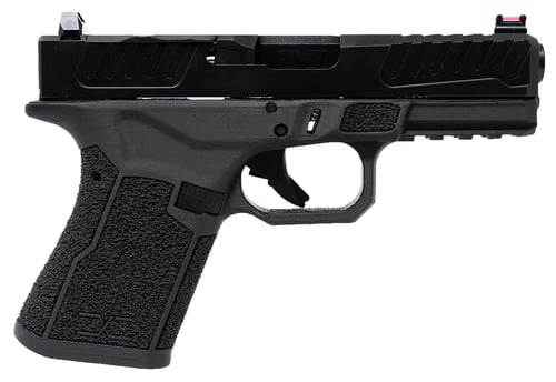 Faxon Firearms FX19D02 FX19 Duty Gen 2 Compact Frame 9mm Luger Black DLC Stainless Steel Optic Ready/Serrated Slide, Black Polymer Frame w/Picatinny Rail, Black Textured Grip | 816341028173