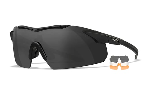 Wiley X 3552 Vapor  Comm Temples Smoke Gray/Clear/Light Rust Lens Polycarbonate Matte Black Frame | 712316007467