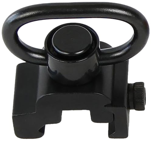 Bulldog BD886 Deluxe Push Button Swivel Black 1.25 Inch Steel QD Rail Mount | 672352016895