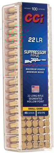 CCI SUPPRESSOR MAX 22LR HP 970FPS 100RD 50BX/CS