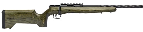 Savage Arms 70251 B Series  Full Size 22 LR 101 18 Inch Matte Black Spiral Fluted Threaded Barrel, Matte Black Carbon Steel Receiver w/Picatinny Rail, OD Green Fixed Laminate Stock, Right Hand | 062654702518