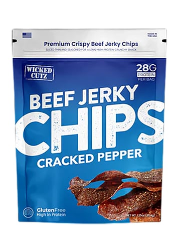 Wicked Cutz WCBC01CP Cracked Pepper Beef Jerky Chips 8 Pack | 850054290021