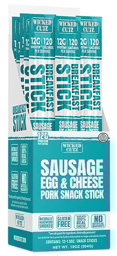 Wicked Cutz WCBR12SEC Sausage Egg  Cheese Breakfast Sticks  12 Pack | 850054290359