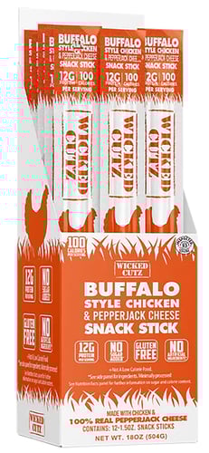 Wicked Cutz WCCS12BC Buffalo Style Chicken  Cheese Sticks 12 Pack | 853378008303