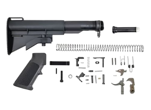Dpms Panther Arms DP51655141530 CAR15 Lower Build Kit AR15 Black A2 Grip, Fiberlite Buttstock | 810141220218