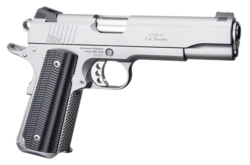 Ed Brown BASESS2A 1911 2nd Amendment 45 ACP 5 Inch Stainless Steel Barrel, Serrated Slide  Frame, Black Alien G10 Grip, Right Hand | 800732701264