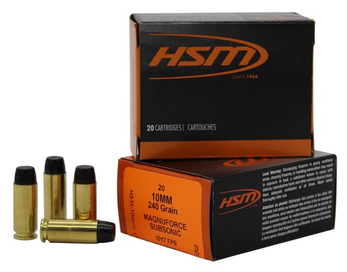 HSM SUBSONIC 10MM 240GR HARD CAST LEAD FN 20RD 20BX/CS