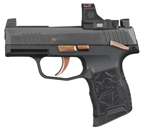 SIG P365 ROSE 380ACP W/ROMEO- RS (2)10RD MAN SAFETY BLACK