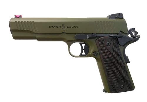 T R Imports 191145GREEN 1911 45 ACP 71 Overall Green Cerakote, Walnut Grip | 812052026026