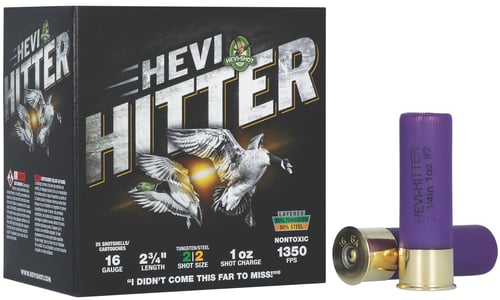HEVIShot HEVIHitter Tungsten/Steel Shotshells 16ga 23/4 1oz 1350 fps 2 25/ct | 604544702392