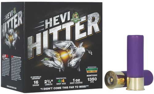 HEVIShot HEVIHitter Tungsten/Steel Shotshells 16ga 23/4 1oz 1350 fps 4 25/ct | 604544702415