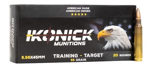 IKONICK USA 5.56 NATO 55GR PREMIUM RANGE 20RD BOX/500RD CASE | 850007476106