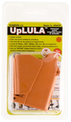 Maglula UP60BO UpLULA Loader & Unloader Double Stack Single Stack Orange Polymer 9mm Luger 45 ACP Pistols