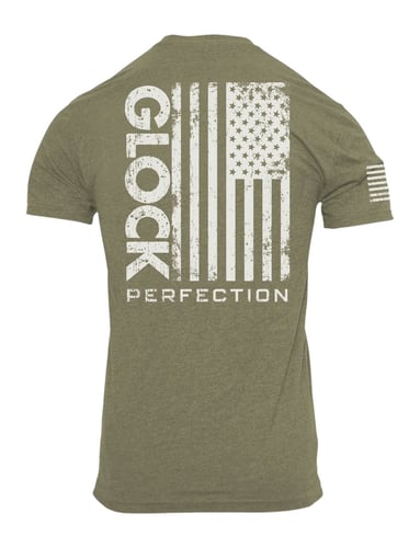 GLOCK PERFECTION FLAG TEE SHORT SLEEVE T SHIRT LG GREEN