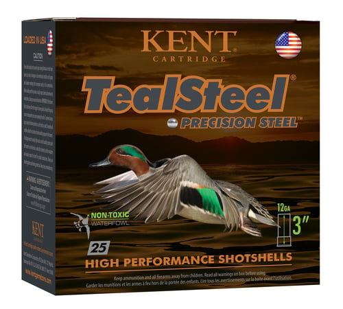 Kent Teal Steel Shotshells 12ga 23/4 11/4oz 1300fps 5 25/ct | 656308112220