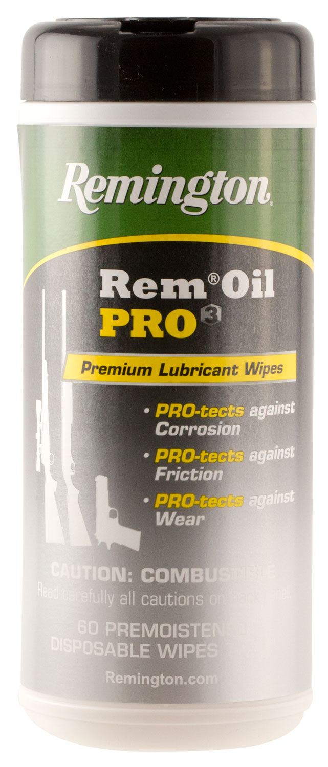 Remington Rem Oil Pro3 Lubricant & Protectant  <br>  Pop Up Canister 60 Wipes