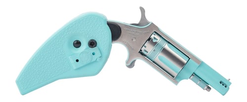 North American Arms 22MPBHG Rose 22 LR 5rd Shot 1.13 Inch Turquoise Cerakote Stainless Steel Barrel  Frame, Stainless Cylinder, Folding Holster Grip, Safety Notch, Exposed Hammer | 744253004087