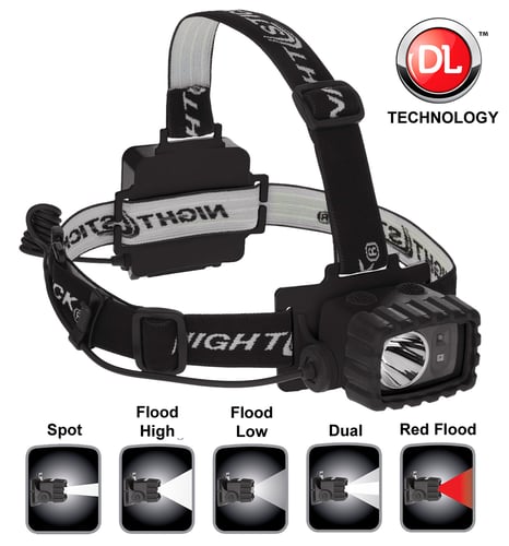 Nightstick NSP4612B Dual Light Multi Function Headlamp 100/90/20/18 Lumens AA (3) Black