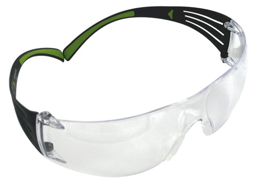 PELTOR SHOOTING GLASSES 400PC8 BLACK/GREEN FRAME/CLEAR LENS