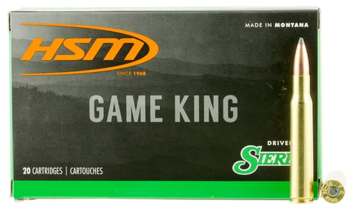 HSM 7MAUSER4N Game King  7x57mm Mauser 140 gr Sierra GameKing Spitzer Boat Tail 20 Per Box/ 20 Case