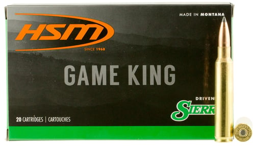 HSM 338RUM10N Game King  338 RUM 215 gr Sierra GameKing Spitzer Boat Tail 20 Per Box/ 20 Case