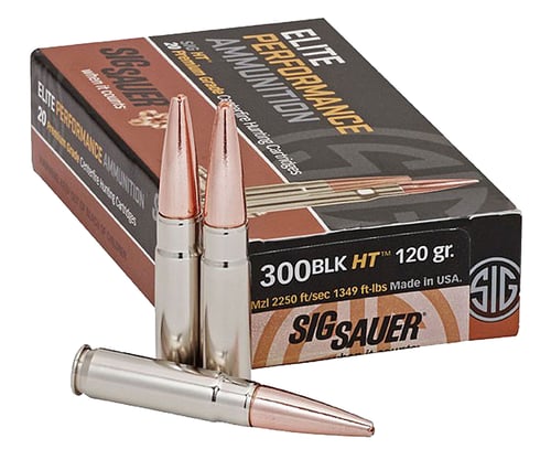 Sig Sauer E300H120 Elite Copper Hunting  300 Blackout 120 gr Copper Solid 20 Per Box/ 10 Case