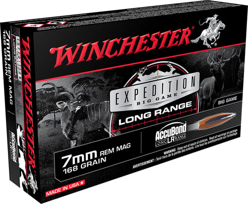 Winchester Ammo S7LR Expedition Big Game Long Range 7mm Rem Mag 168 gr Nosler AccuBond Long Range 20 Per Box/ 10 Case