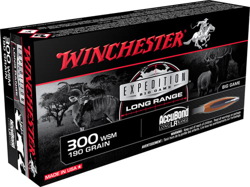 Winchester Ammo S300SLR Expedition Big Game Long Range 300 WSM 190 gr Nosler AccuBond Long Range 20 Per Box/ 10 Case